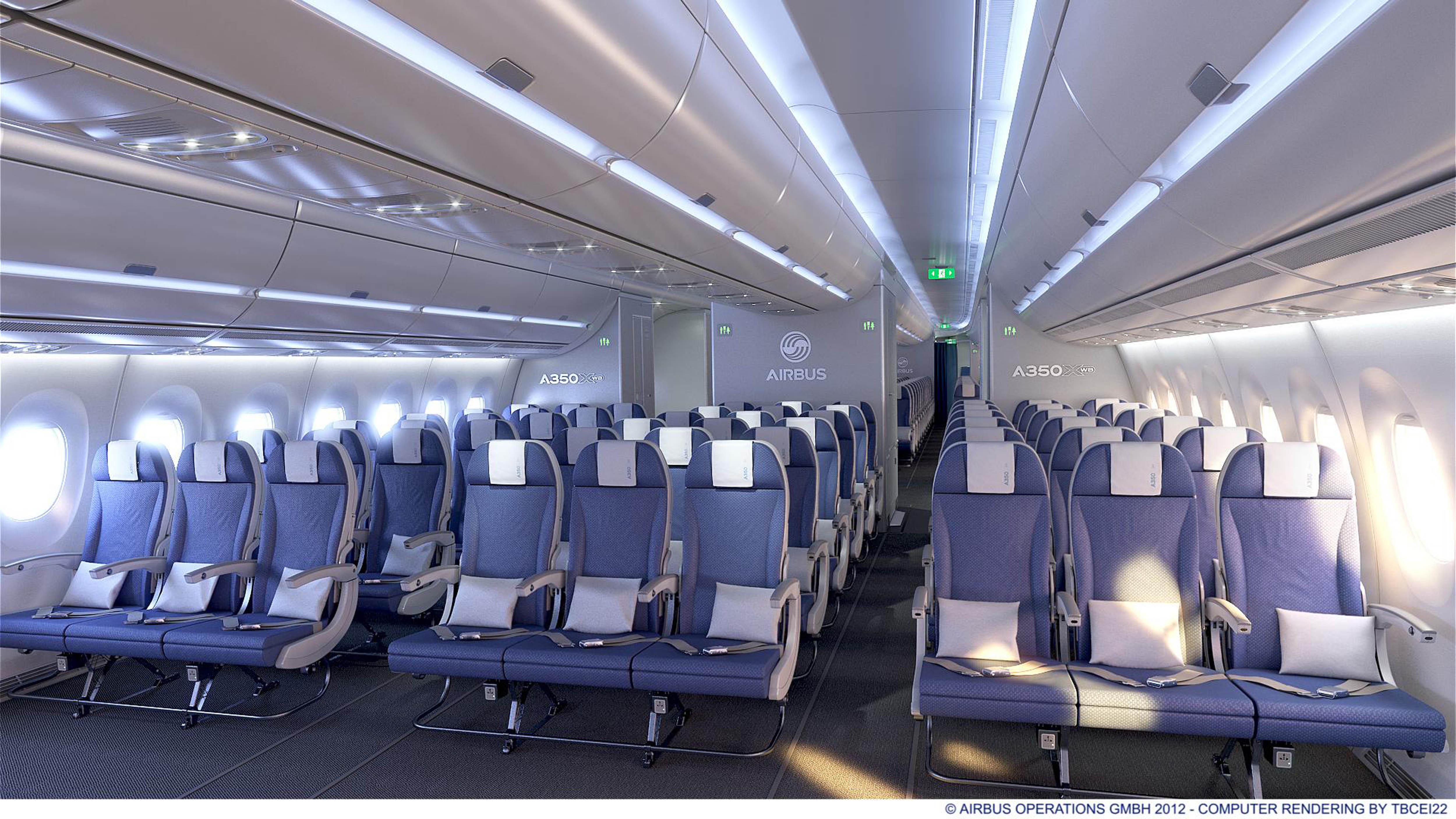 A-350 XWB economy class cabin
