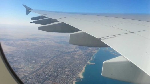 A-380-861 EK wing in flight