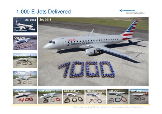 E-Jets 1000th delivery
